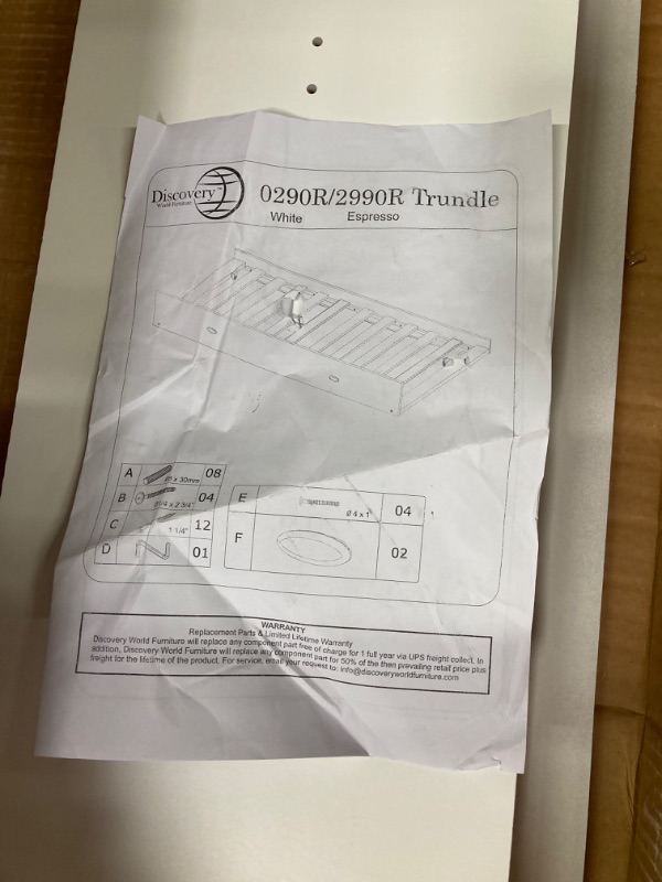 Photo 4 of ***STOCK PHOTO IS FOR REFERENCE. (SLIDE OUT BOX SPRING ONLY)
Discovery World Furniture Twin Trundle White (SLIDE OUT BOX SPRING)