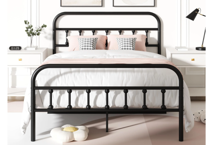 Photo 1 of ***NEW, FACTORY SEALED.

Full Platform Bed Frame with Headboard, Metal Full Size Bed Frame for Adults Teens Kids, Rustic Vintage Full Bed Frame Bedroom Furniture, No Box Spring Needed, Black
