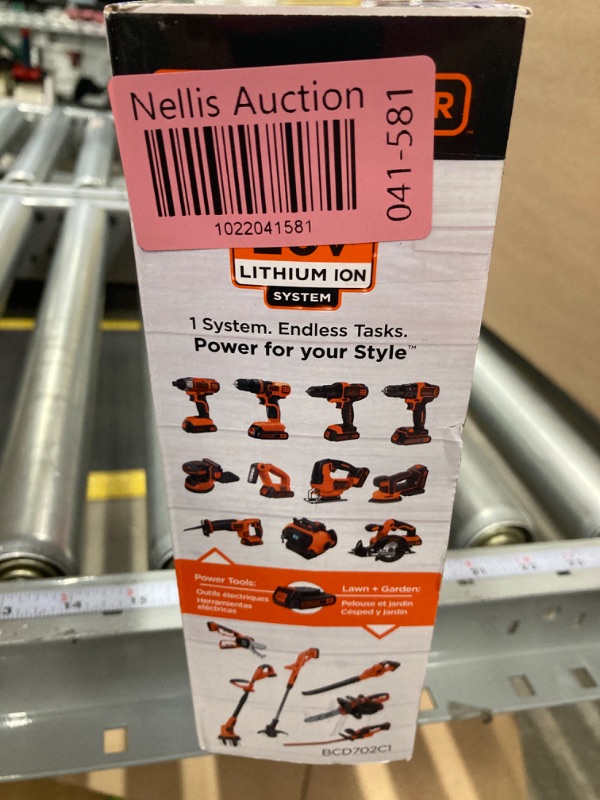 Photo 1 of Black & Decker BCD702C1AEV 20V Max Brushed Lithium-Ion Cordless Drill Driver Kit (1.5 Ah)