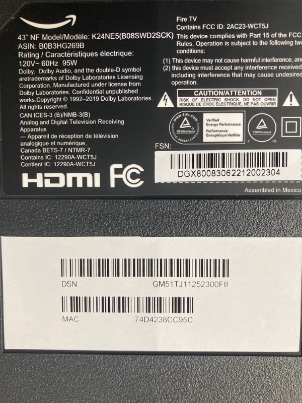 Photo 4 of ***Amazon Fire TV 43" 4-Series 4K UHD smart TV with 4-Year Protection Plan 43-inch with 4-Year Protection Plan. ( Is broken)