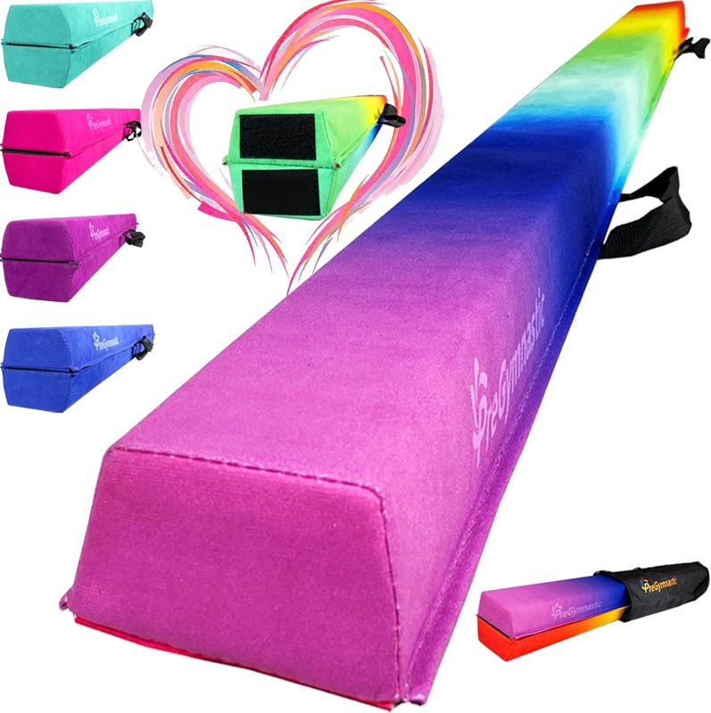 Photo 1 of  Balance Beam for, Gymnastics Floor Beam-Extra Firm Suede Cover with Carry Bag for Home-Gym Equipment


**NEW
