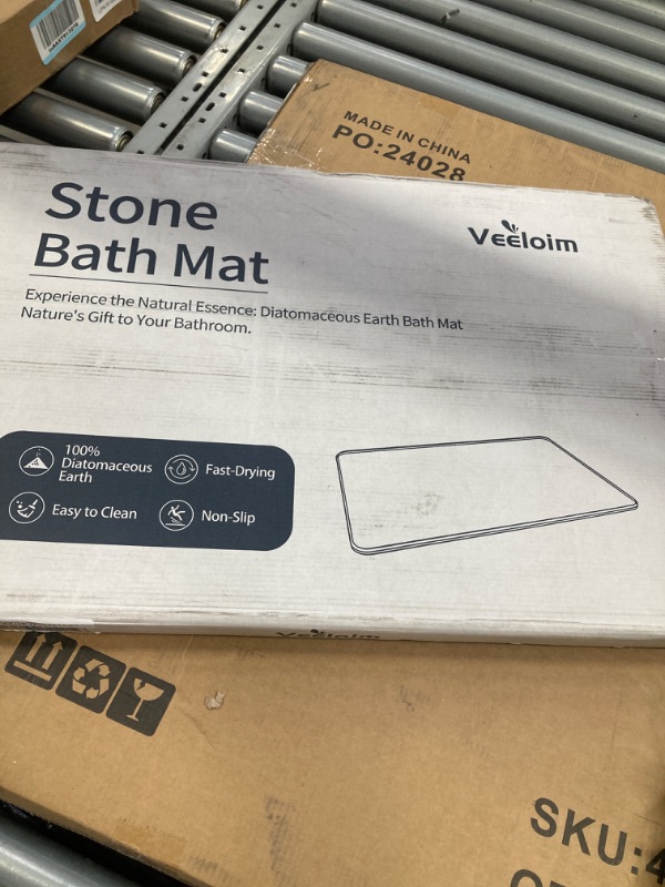 Photo 1 of Veeloim Stone Bath Mat Diatomaceous Earth Shower Mat Non-Slip Super Absorbent Stone Bath Mats for Bathroom