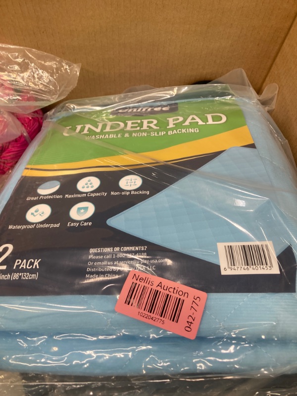 Photo 2 of 2 Pack - 100% Cotton Large Size Washable Bed Pad/Large Incontinence Underpad - 36 X 52 - Jumbo Mattress Protector - Blue
