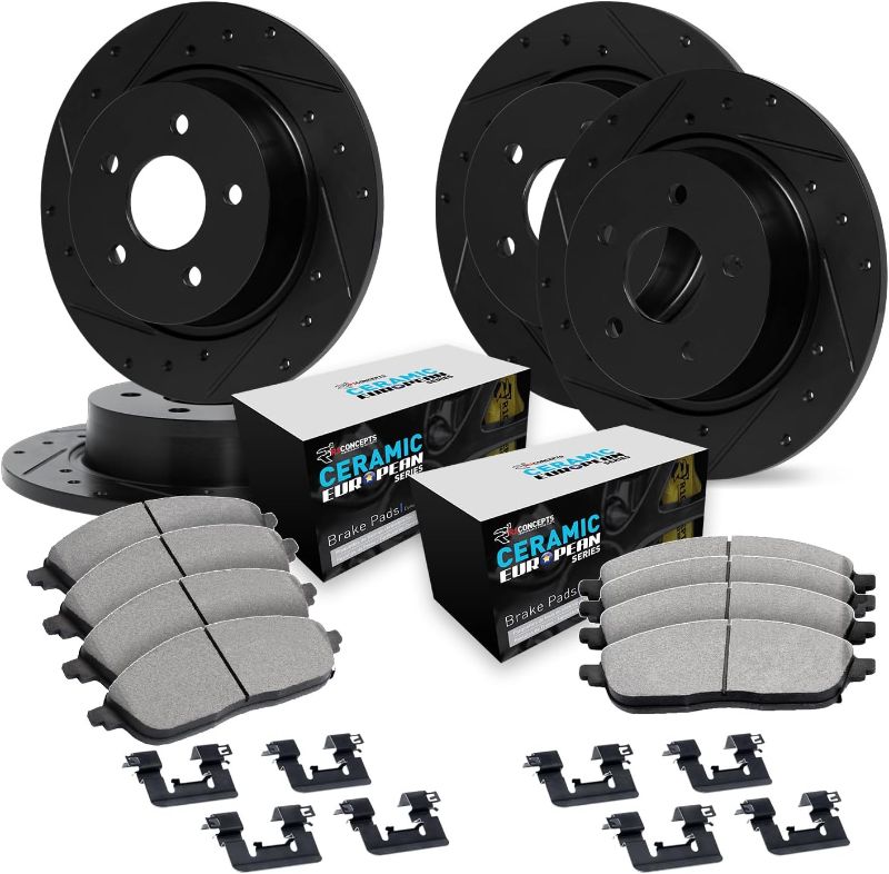 Photo 1 of 
R1 Concepts Front Rear Brakes and Rotors Kit |Front Rear Brake pads| Brake Rotors and Pads| Euro Ceramic Brake Pads and Rotors| Hardware Kit WHTH2-63007