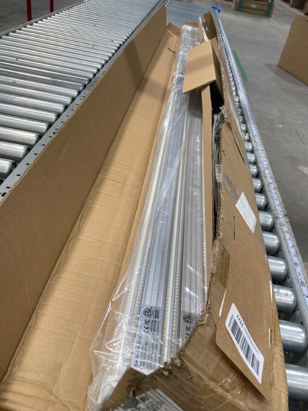 Photo 1 of Barrina 8FT LED Shop Light, 100W 15000LM 5000K, Clear Cover Linkable LED Tube Lights, V Shape Integrated T8 LED Lighting, LED Ceiling Lights for Garage, Warehouse, Workshop, ETL Listed,10 Pack