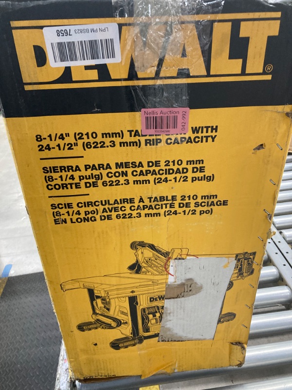 Photo 4 of ***FOR PARTS, NON-FUNCTIONAL*** DEWALT 15 Amp Corded 8-1/4 in. Compact Portable Jobsite Tablesaw (Stand Not Included)