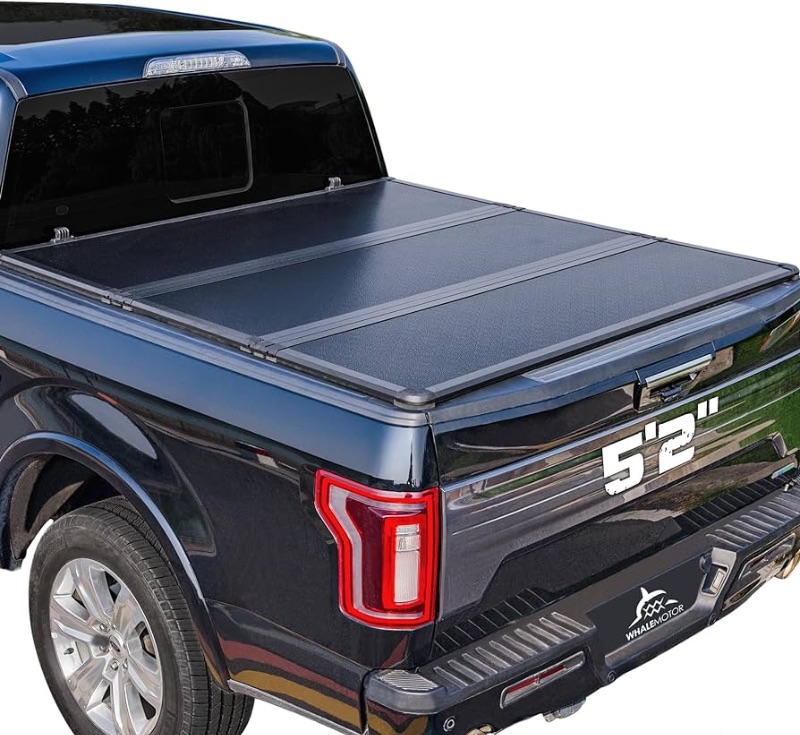 Photo 1 of Hard Folding Truck Bed Tonneau Cover Compatible with Chevy Colorado & GMC Canyon 2015 2016 2017 2018 2019 2020 2021 2022 2023 2024 5.2 ft Short Box, Tri Fold Style