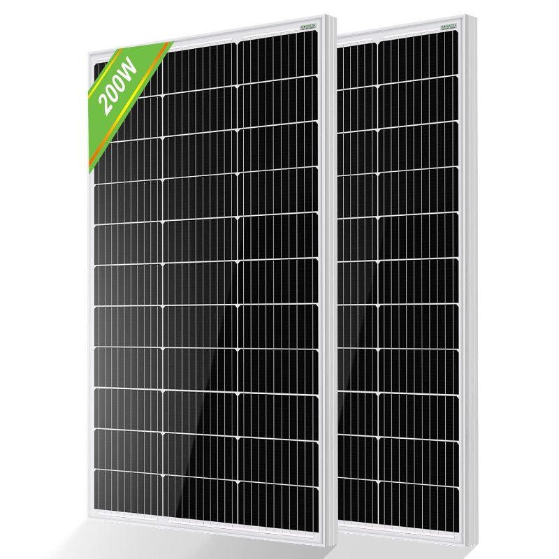 Photo 1 of ECO-WORTHY 2pcs 100 Watt Solar Panels 12 Volt Monocrystalline Solar Panel for RV Marine Boat and Other Off-Grid Applications, 2-Pack 100W