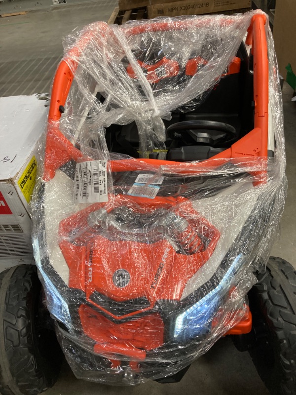 Photo 2 of 2 Seats Ride on UTV with Remote Control for Kids, 2 * 24V Batteries 4 * 200W Motors Licensed by CAN-AM UTV,23" Seats Width Electric Vehicle, EVA Wheels,Music,Head+Tail Light,Max Load 130LBS,Orange