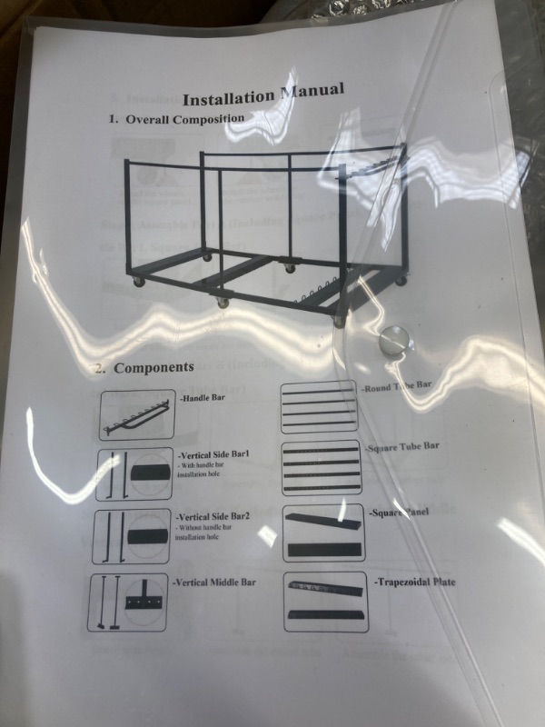 Photo 5 of Folding Table Cart, L79 xW33 xH39 Folding Table Dolly with 6PCS Caster for Different Size of Folding Table and Round Table with Convertible Design Table Cart for Use in A Variety of Settings