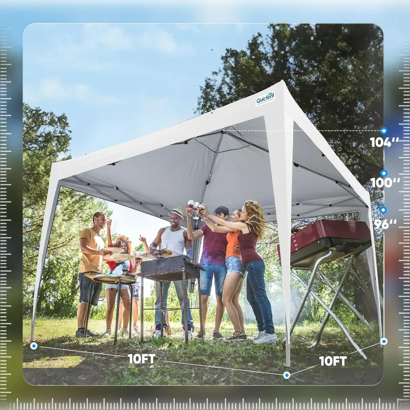 Photo 1 of 10 X10 Pop up Canopy Tent with Sidewalls GVDV Portable Instant Canopy Outdoor Canopy Event Tent Waterproo White