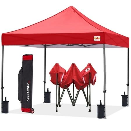 Photo 1 of ABCCANOPY 10 X 10 Red Outdoor Commercial Instant Shelter Metal Patio Pop-up Canopy