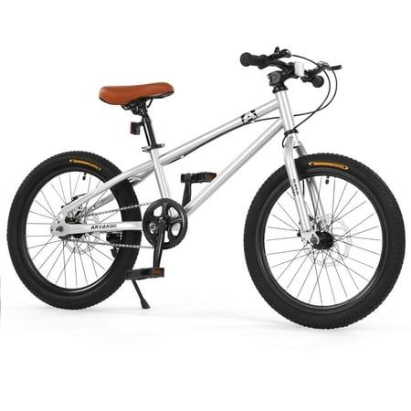 Photo 1 of ARVAKOR 20 Inch Kids Mountain Bike for Girls Boys with Double Disc Brake and Wide Tire Silver