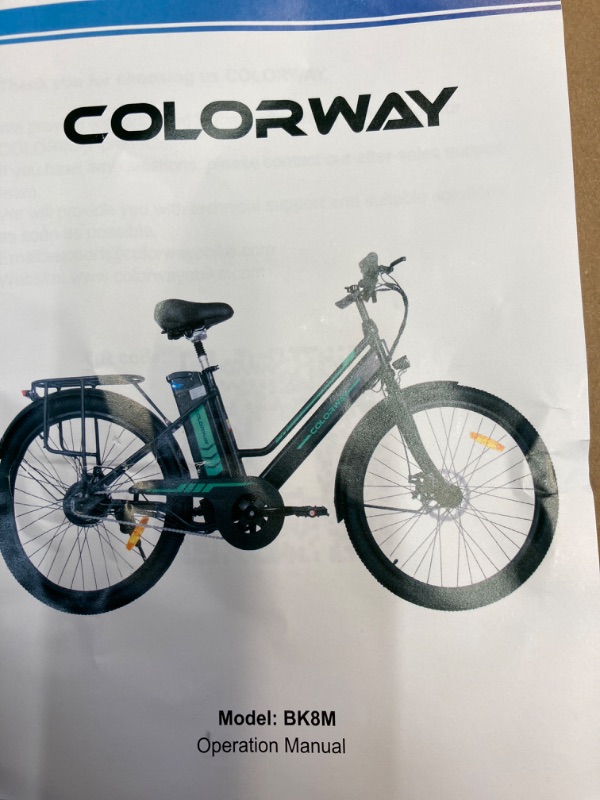 Photo 3 of ***THIS IS ONLY THE CHARGER***COLORWAY 26 Electric Bike for Woman 500W Powerful Motor 36V 12AH Removable Battery E Bike Max. Speed 19.9MPH Electric Bicycle UL2849