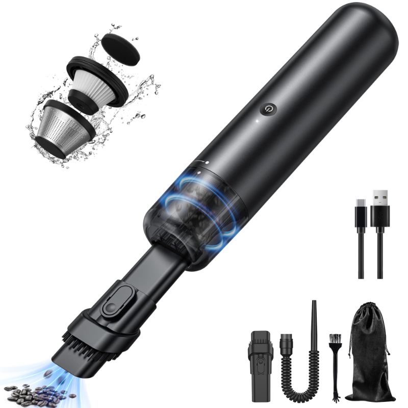 Photo 1 of ATUPEN Car Vacuum Cleaner - Car Cordless Handheld Protable Vacuum Cleaner 7.5KPA Rechargeable Lightweight Mini Wireless Vacuum Cleaner with 3 Filters,USB Charging - Black
