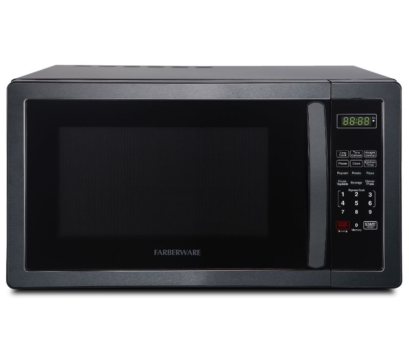 Photo 1 of 20.2 in. Width 1.1 Cu.ft. Black Stainless Steel 1000-Watt Countertop Microwave Oven