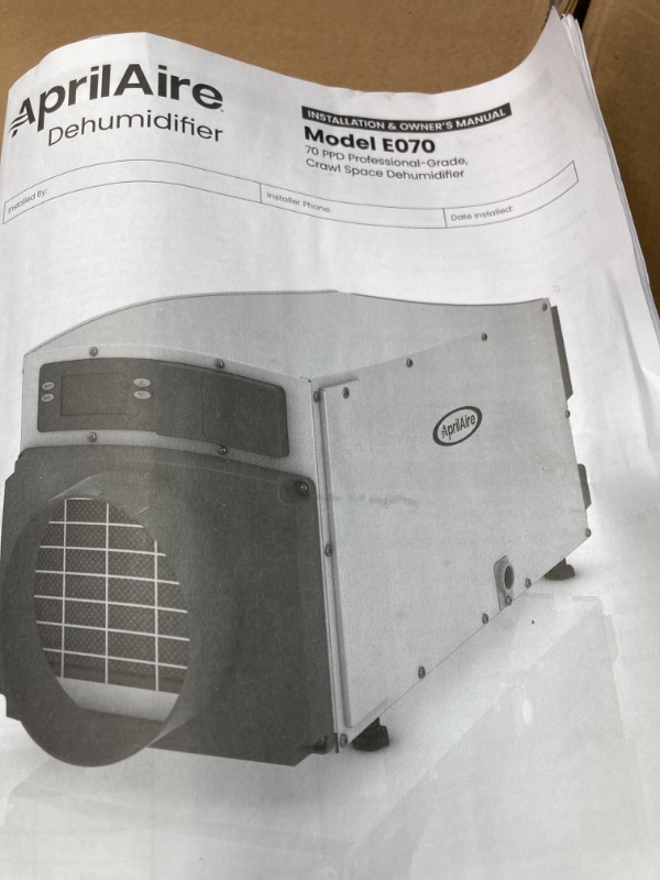 Photo 2 of aprilaire dehumidifier model e070