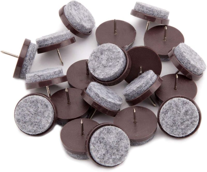 Photo 1 of 50pcs Round Heavy Duty Felt Furniture Pads,Ulifestar Nail On Furniture Sliders Hardwood Floor Protectors for Chair Table Desk Desser Cabinet Sofa Couch Leg Feet Non Slip Glides Dia 28mm/1.1'' (Brown) https://a.co/d/f35GgiL