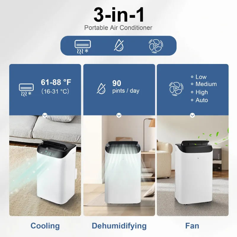 Photo 1 of Agtana 10000 BTU (14000 BTU ASHRAE) Portable Air Conditioner Cools Room up to 700 sq.ft, 3-in-1 Portable AC Unit with Dehumidifier & Fan, Including Remote Control, DIY Window Kit