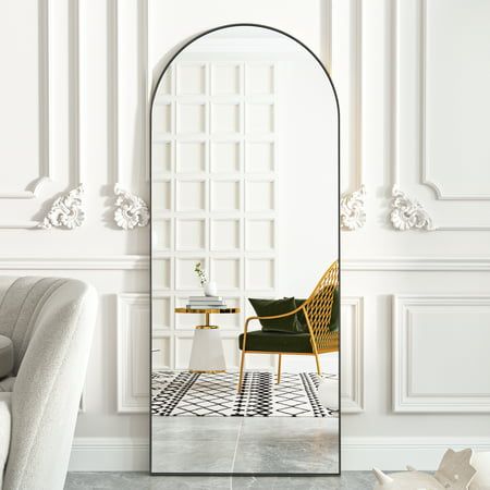 Photo 1 of BEAUTYPEAK 71 X30 Full Length Mirror Oversized Arched Body Dressing Floor Mirrors for Standing Leaning Black