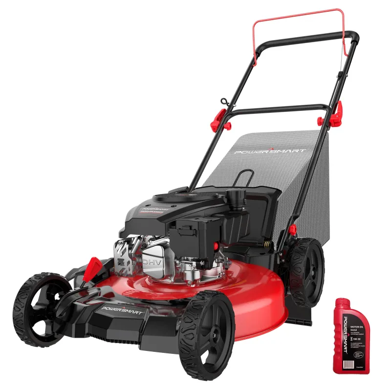 Photo 1 of ***PARTS ONLY, MOTOR LOCKED UP***PowerSmart Gas Push Lawn Mower Powered 21-inch 3-in-1 with 144cc Engine, 6-Position Height Adjustment