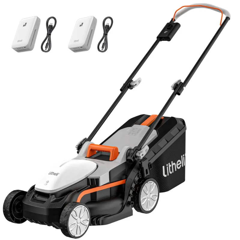 Photo 1 of Litheli Cordless Lawn Mower, U20 Series 20V Electric Lawn Mowers, 13 Inch, Adjustment Heights, Light Weight, With 2*2.0Ah Portable Battery, for Garden/Yard/Farm