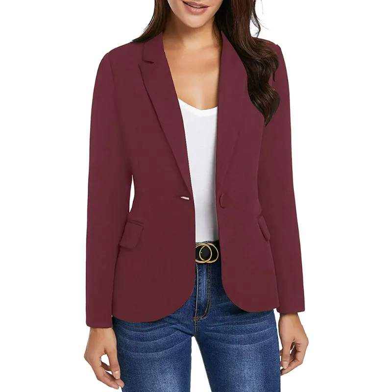 Photo 1 of luvamia Womens Business Casual Blazer Work Office Coats Pocket Back Slit Jacket Suit, Size S-2XL