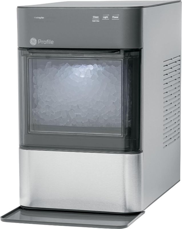 Photo 1 of GE Profile Opal 2.0, Chewable Crunchable Countertop Nugget Ice Maker, Scoop included, 38 lbs in 24 hours, Pellet Ice Machine with WiFi & Smart Connected, Black Stainless Steel