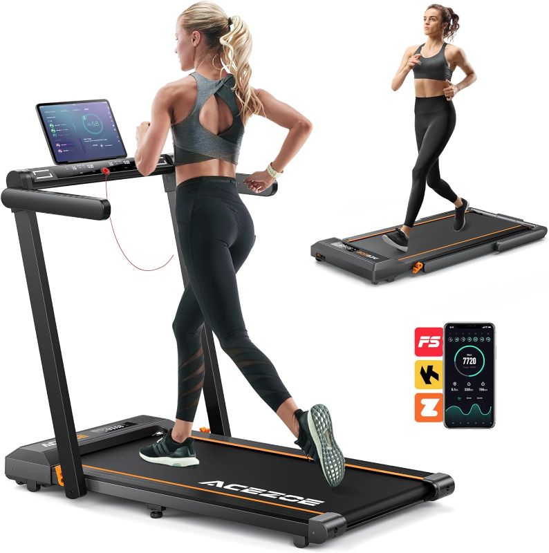 Photo 1 of 2 in 1 Foldable Treadmill for Home, Under Desk Treadmill with 12 HIIT Modes, Workout APPs and Touch Screen, 2.5HP Walking Treadmill for Home Office, 265lbs Capacity, Installation-free