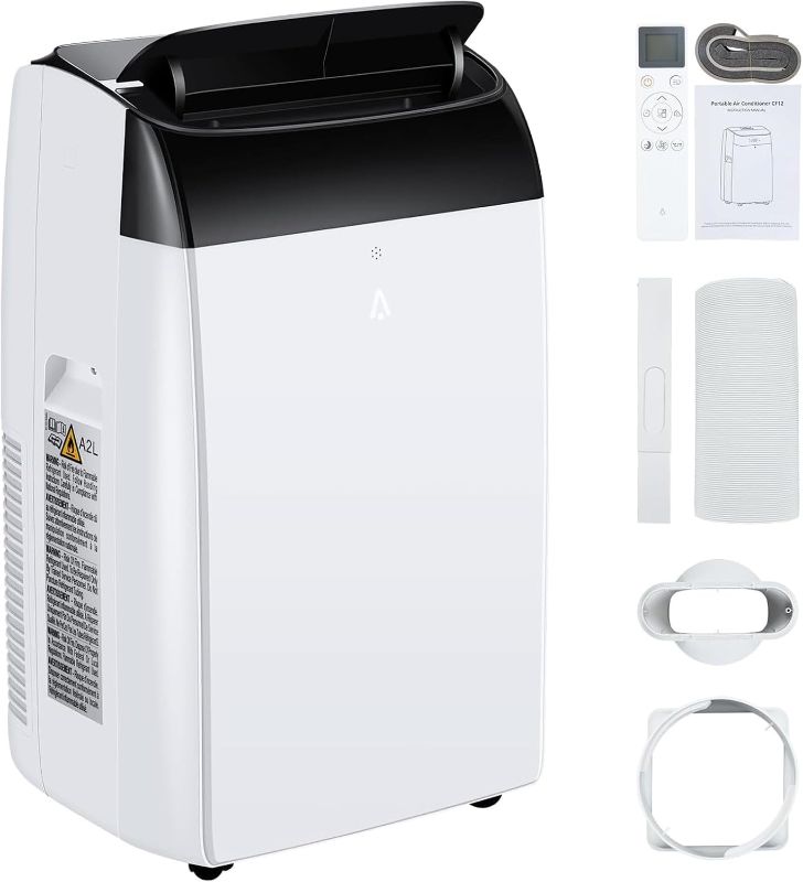 Photo 1 of 12000BTU Portable Air Conditioner, Portable AC Unit with Remote Control, Cool Up to 550 Sq.ft, 3-in-1 Air Conditioner Portable with Function Cool, Fan & Dry, Quiet Operation, Sleep Mode & 24Hour Timer