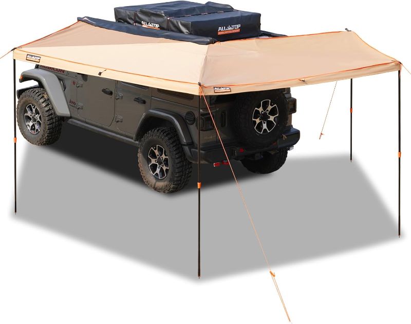 Photo 1 of ALL-TOP Vehicle Awning 270 Degree 8.2' Rooftop Pull-Out Retractable 4x4 Weather-Proof UV50+ Side Awning for SUV/Truck/Van