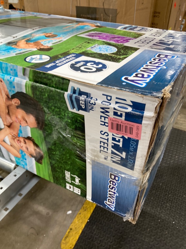 Photo 1 of Bestway Hydrium Galvanized Steel Wall Above Ground Pool Set 20' x 12' x 48" | Semi-Permanent, Year-Round Oval Swimming Pool | Includes Sand Filter, Skimmer, Ladder, Ground Cloth, Cover 20' x 12' x 48" Swimming Pool