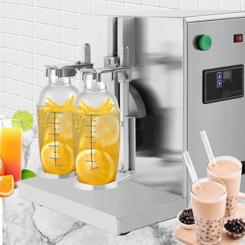 Photo 1 of Hanchen Automatic Shaker Machine for Bubble Tea Boba Tea Milk Tea Shaking Machine for 360° Mixing Cocktail Juice Coffee Milk Wine Double Cup Commercial Equipment (110V, US plug)
