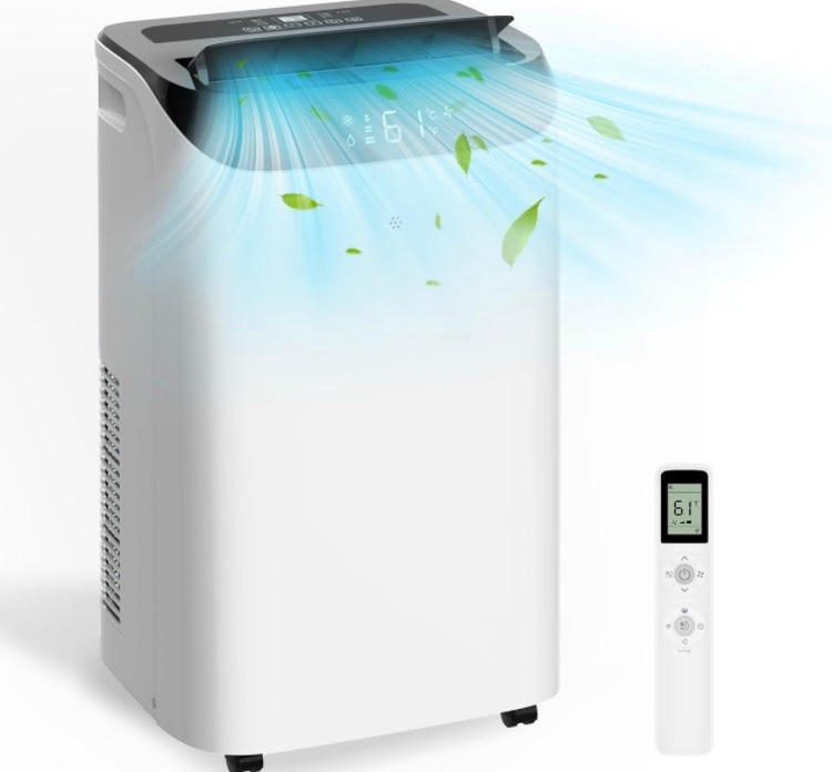 Photo 1 of 12,000 BTU Portable Air Conditioner Cools Up to 500 Sq.Ft, 3-IN-1 Energy Efficient Portable AC Unit with Remote Control & Installation Kits for Large Room, Campervan, Office, Temporary Space