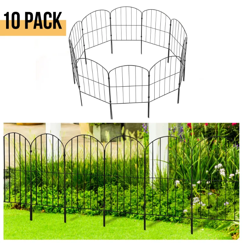 Photo 1 of 10PCS Arched Fence Rustproof Landscape Barrier Border Patio Garden Decor Black