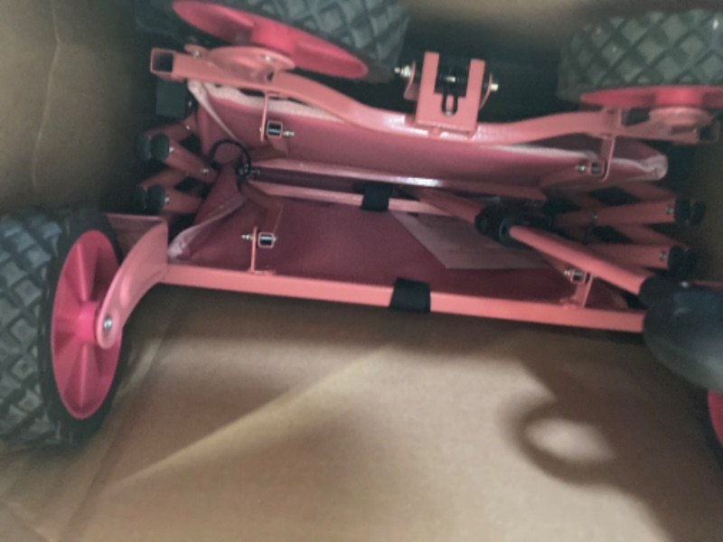 Photo 1 of Sekey 220lbs Collapsible Wagon Cart, 120L Large Capacity Heavy Duty Foldable Wagon Folding Utility Lightweight Cart for Garden, Shopping, Beach, Camping, Outdoor, Grocery (Pink, 1 Year Warranty)