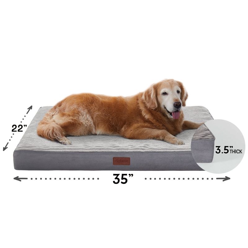 Photo 1 of Ophanie 35in Gray Orthopedic Dog Bed For Large Dogs with Egg Crate Foam Support and Non-Slip Bottom, Waterproof and Machine Washable Removable Pet Bed Cover,L size(35"x22"x3.5")