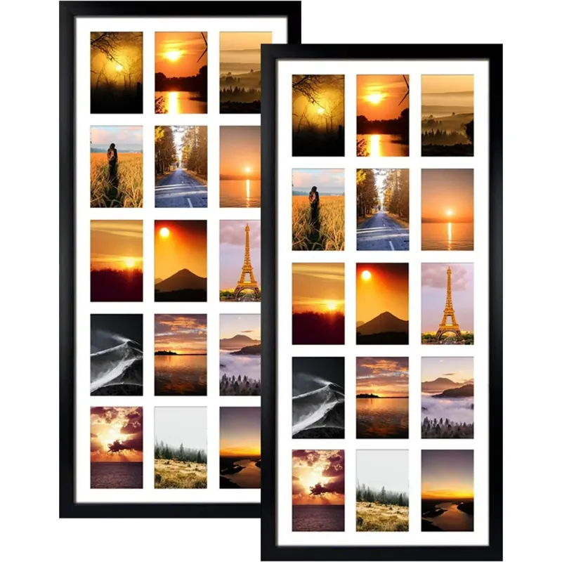 Photo 1 of 15 Opening 4x6 Collage Picture Frames Set of 2, Horizontal and Vertical Black Photo Frame for Wall Mounted