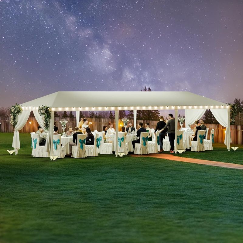 Photo 1 of F2C Outdoor Gazebo White Canopy Party Wedding Tent Cater Events Pavilion Beach BBQ Event(10'X30')