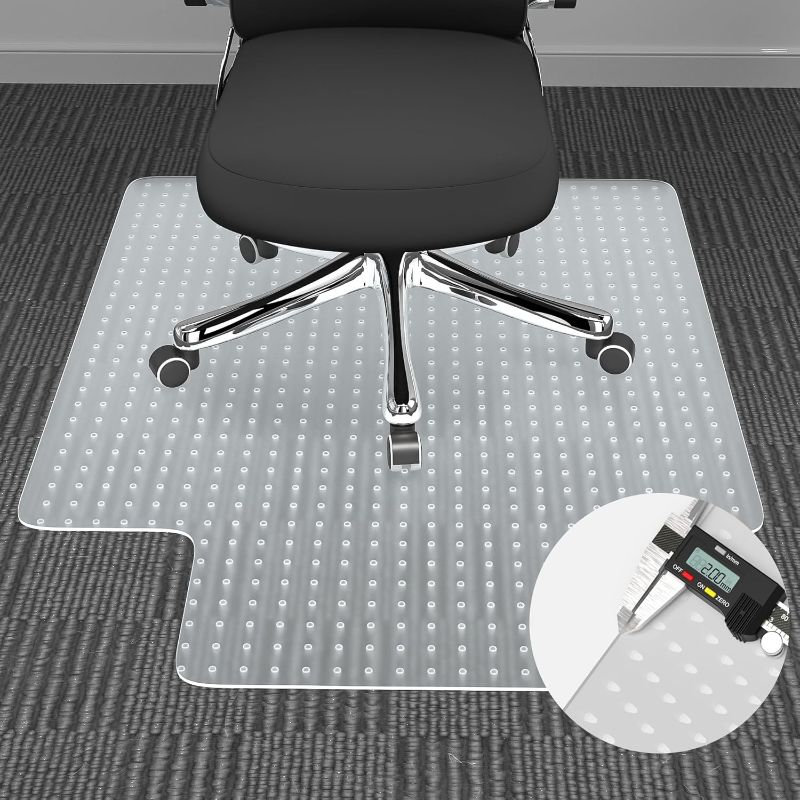 Photo 1 of Chair Mat for Carpets 36x48 inch, Computer Desk Mat for Carpets, Quality Office Chair Mats for Low and No Pile Carpeted Floors, with Studs and Extended Lip