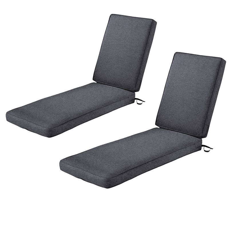 Photo 1 of 2-Pack Patio Chaise Lounge Cushion Water-Resistant Heavy Duty Lounge Cushion 3" Thickness high-density foam with Washable Cover
***1 pack, no cover***