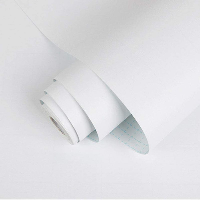 Photo 1 of 23.62" x 236.2" White Contact Paper Peel and Stick Wallpaper Self-Adhesive Removable Wallpaper Film Stick Paper Easy to Apply