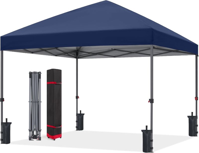 Photo 1 of Best Choice Products 6.5x6.5ft 1-Person Setup Pop Up Canopy Tent Instant Portable Shelter w/ 1-Button Push, Case, 4 Weight Bags - Navy Blue