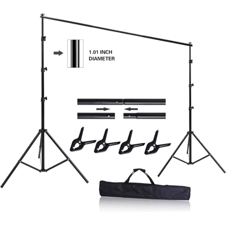 Photo 1 of 10ft x 8.5ft Adjustable Photography Backdrop Support System Photo Video Studio Muslin Background Stand Kit with Carry Bag