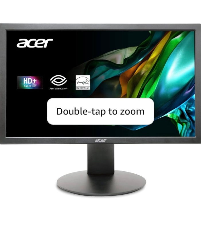 Photo 1 of Acer K202Q bi 19.5-inch Professional HD+ (1600 x 900) Monitor, 75Hz Refresh Rate, VESA Mountable, VisionCare Technologies, BlueLight Filter & Flickerless Technology (HDMI Port & VGA Port),Black