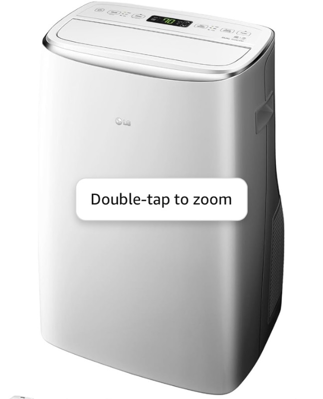 Photo 1 of LG Dual Inverter Portable Air Conditioner Unit for Medium Rooms, Bedroom, Office, Kitchen, Dining Room, 115V, Cools up to 500 Sq. Ft., 3 Speeds, 24-hour Timer, with Wi-Fi Control and Remote, White