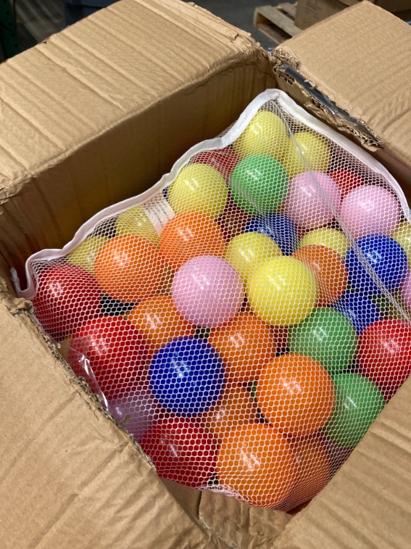 Photo 2 of Click N' Play Plastic Balls for Ball Pit, Phthalate & BPA Free, Crush Proof Play Balls for Ball Pit, Pit Balls in Assorted Colors in Reusable and Durable Storage Mesh Bag with Zipper | 200, 1000 count Bright 200 Count