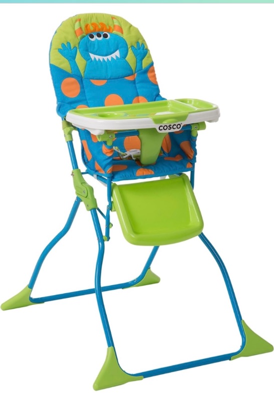 Photo 1 of Cosco Simple Fold Deluxe High Chair with 3-Position Tray, Monster Syd