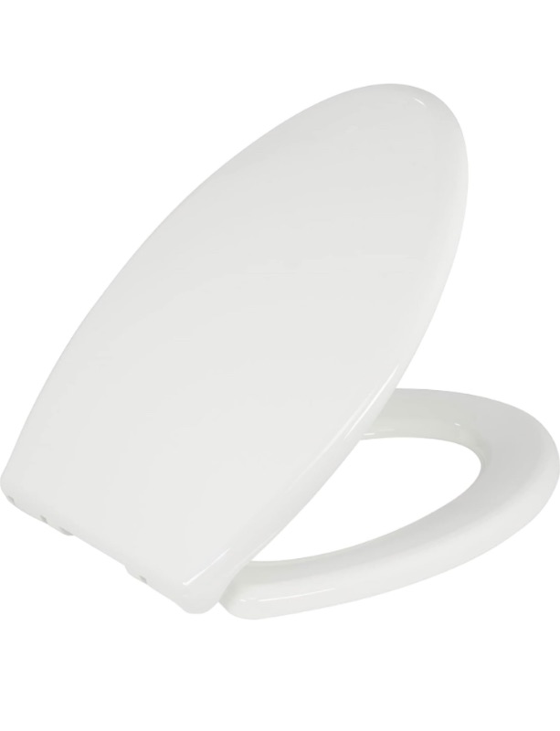 Photo 1 of Slow Close Toilet Seat BR501-00 White Elongated, Stain-Resistant and Easy to Keep Clean, Heavy Duty Fits All Toilet Brands, Executive Series by Bath Royale