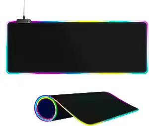 Photo 1 of Large RGB Gaming Mouse Pad -15 Light Modes Touch Control Extended Soft Computer Keyboard Mat Non-Slip Rubber Base for Gamer Esports Pros 31.5X11.8 for 10 pcs 